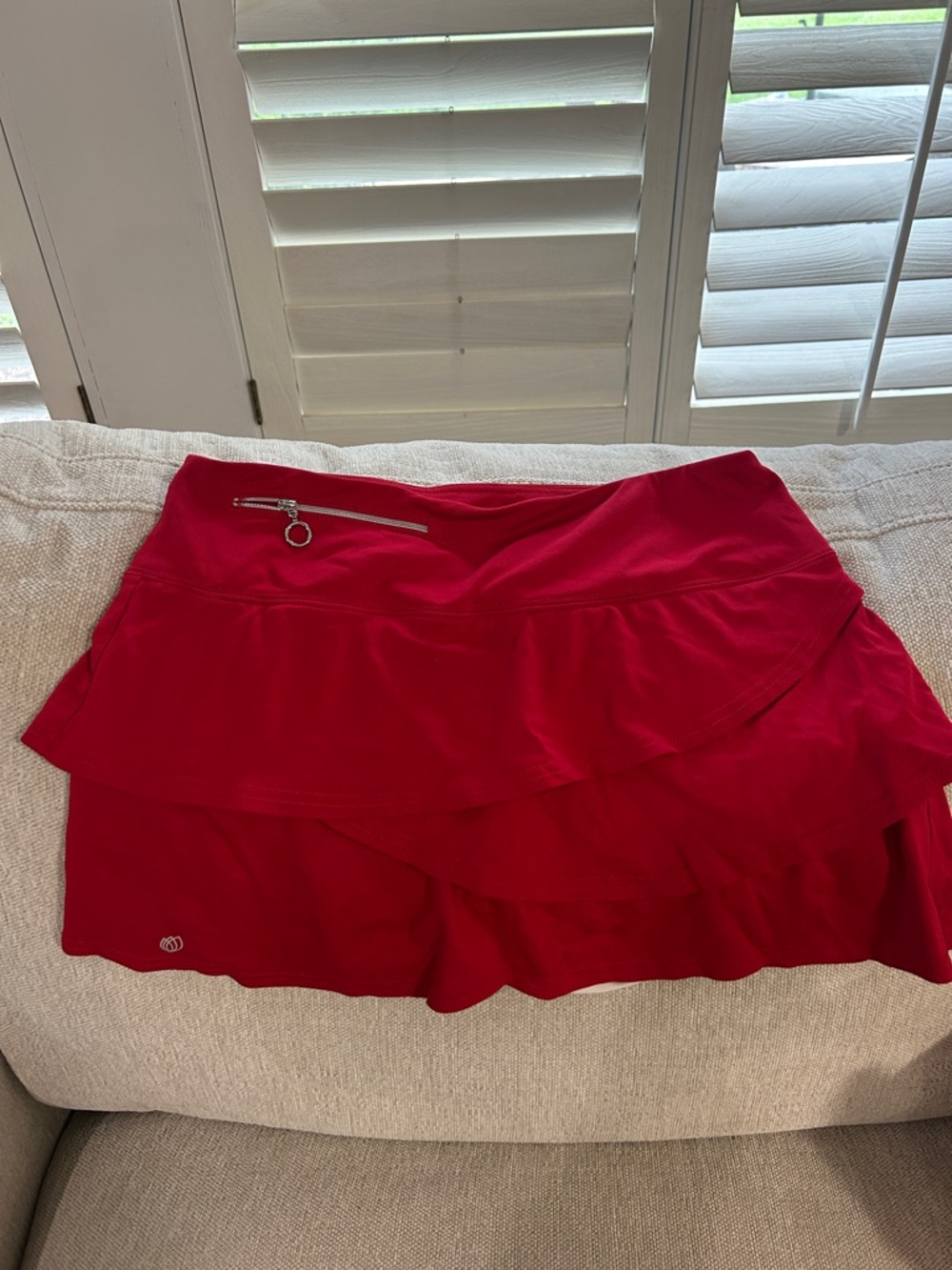 Red tiered GG Blue skirt